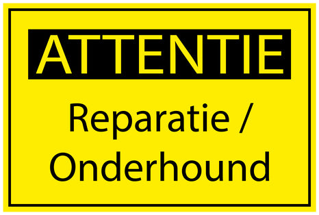 Bouwplaatssticker " Attentie Reparatie/Onderhound " geel EW-BAU-1650