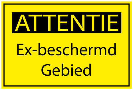 Bouwplaatssticker " Attentie Ex-beschermd Gebied " geel EW-BAU-1660