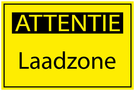 Bouwplaatssticker " Attentie Laadzone " geel EW-BAU-1690