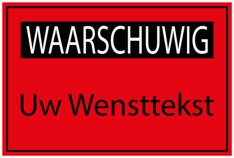 Bouwplaatssticker " gewenste tekst" rood EW-BAU-1960