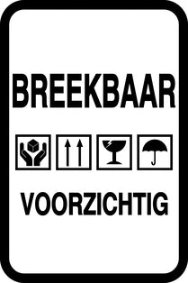 Breekbaar - Breekbare sticker "Breekbaar Voorzichtig" EW-FRAGILE-V-10200-88-0