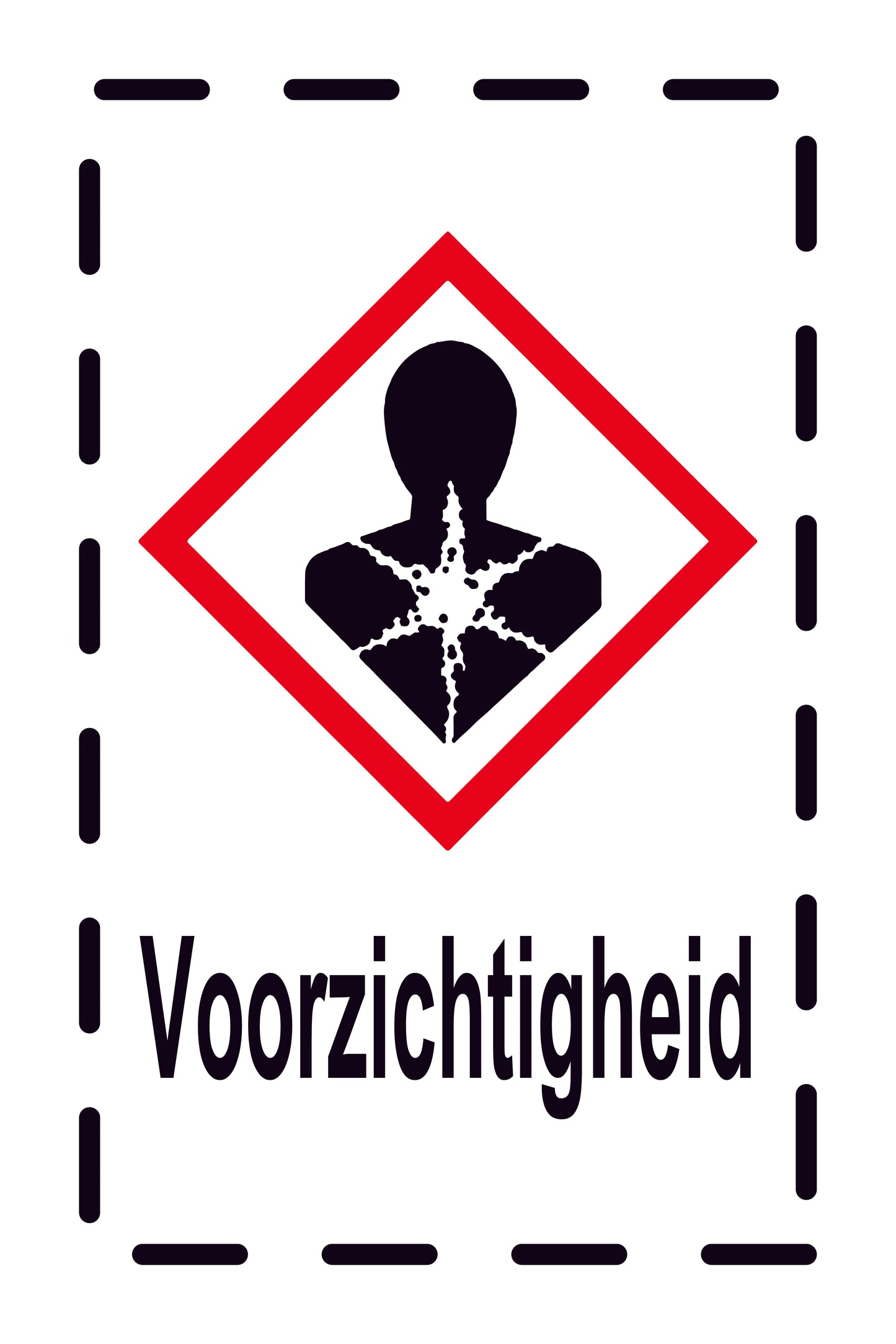 1000 stickers "Voorzichtigheid Gezondheidsgevaar" 2,4x3,9 cm tot 15x24 cm, gemaakt van papier of kunststof EW-GHS-08-Voorzichtigheid