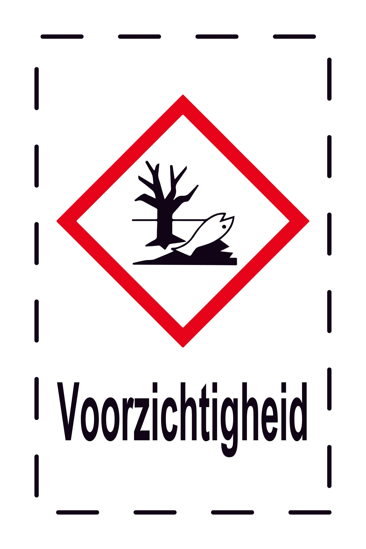 1000 stickers "Voorzichtigheid Schadelijk voor milieu" 2,4x3,9 cm tot 15x24 cm, gemaakt van papier of kunststof ES-GHS-09-Voorzichtigheid