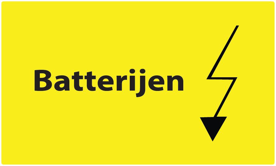 1000 afvalscheidingsstickers "Batterijen" gemaakt van kunststof EW-GRPWA180