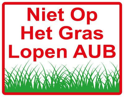 Sticker "Niet op het gras lopen AUB" 10-60 cm van PVC-kunststof, EW-KEEPOFFGRASS-H-10100-14