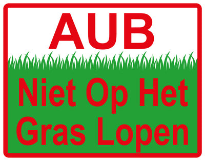 Sticker "AUB Niet op het gras lopen" 10-60 cm van PVC-kunststof, EW-KEEPOFFGRASS-H-10200-14