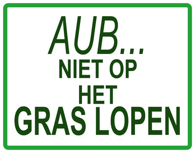 Sticker "AUB...Niet op het gras lopen" 10-60 cm van PVC-kunststof, EW-KEEPOFFGRASS-H-10500-54