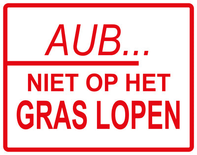 Sticker "AUB...Niet op het gras lopen" 10-60 cm van PVC-kunststof, EW-KEEPOFFGRASS-H-10600-14