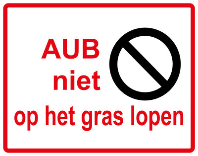 Sticker "AUB Niet op het gras lopen" 10-60 cm van PVC-kunststof, EW-KEEPOFFGRASS-H-10700-14