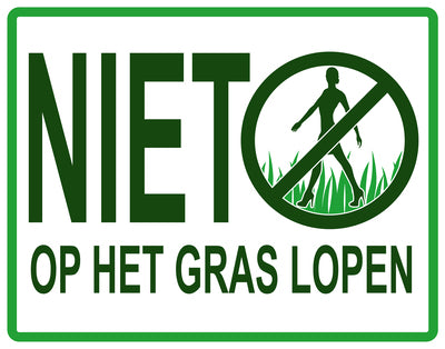Sticker "Niet op het gras lopen" 10-60 cm van PVC-kunststof, EW-KEEPOFFGRASS-H-10900-54