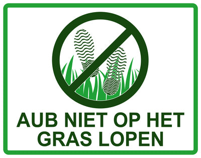 Sticker "AUB Niet op het gras lopen" 10-60 cm van PVC-kunststof, EW-KEEPOFFGRASS-H-11000-54