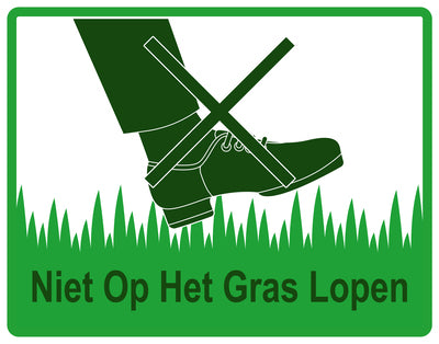 Sticker "Niet op het gras lopen" 10-60 cm van PVC-kunststof, EW-KEEPOFFGRASS-H-11100-54
