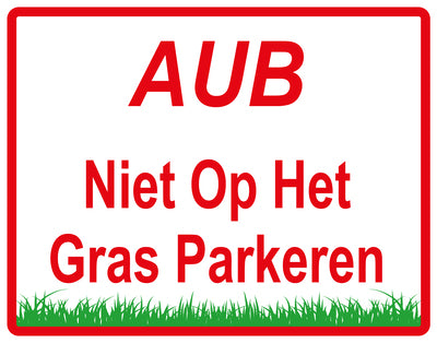 Sticker "AUB Niet op het gras parkeren" 10-60 cm van PVC-kunststof, EW-KEEPOFFGRASS-H-11400-14