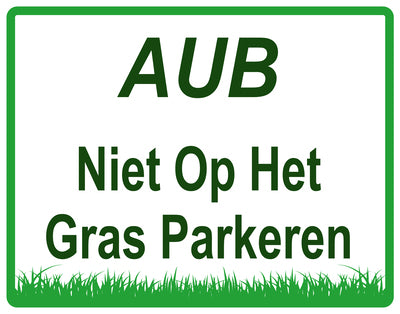 Sticker "AUB Niet op het gras parkeren" 10-60 cm van PVC-kunststof, EW-KEEPOFFGRASS-H-11400-54