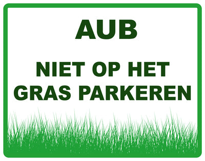 Sticker "AUB Niet op het gras parkeren" 10-60 cm van PVC-kunststof, EW-KEEPOFFGRASS-H-11500-54