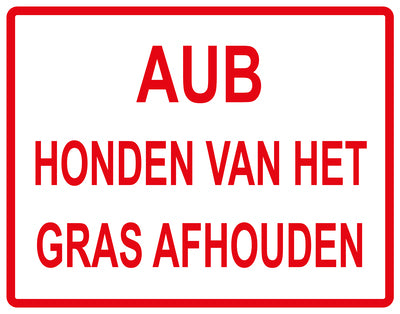 Sticker "AUB Honden van het gras afhouden" 10-60 cm van PVC-kunststof, EW-KEEPOFFGRASS-H-11700-14