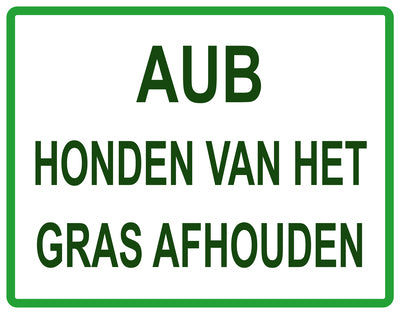 Sticker "AUB Honden van het gras afhouden" 10-60 cm van PVC-kunststof, EW-KEEPOFFGRASS-H-11700-54