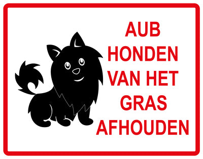 Sticker "AUB Honden van het gras afhouden" 10-60 cm van PVC-kunststof, EW-KEEPOFFGRASS-H-11800-14