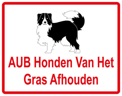 Sticker "AUB Honden van het gras afhouden" 10-60 cm van PVC-kunststof, EW-KEEPOFFGRASS-H-11900-14