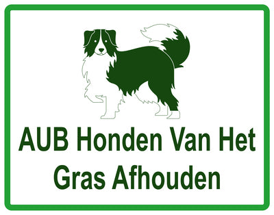 Sticker "AUB Honden van het gras afhouden" 10-60 cm van PVC-kunststof, EW-KEEPOFFGRASS-H-11900-54