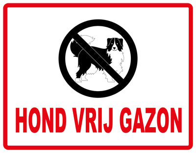 Sticker "Hond Vrij Gazon" 10-60 cm van PVC-kunststof, EW-KEEPOFFGRASS-H-12000-14