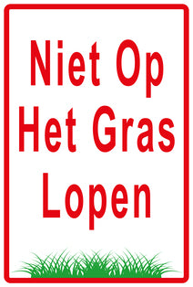 Sticker "Niet op het gras lopen" 10-60 cm van PVC-kunststof, EW-KEEPOFFGRASS-V-10000-14