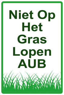Sticker "Niet op het gras lopen AUB" 10-60 cm van PVC-kunststof, EW-KEEPOFFGRASS-V-10100-54