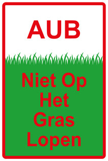 Sticker "AUB Niet op het gras lopen" 10-60 cm van PVC-kunststof, EW-KEEPOFFGRASS-V-10200-14