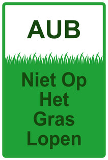 Sticker "AUB Niet op het gras lopen" 10-60 cm van PVC-kunststof, EW-KEEPOFFGRASS-V-10200-54