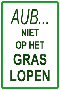 Sticker "AUB...Niet op het gras lopen" 10-60 cm van PVC-kunststof, EW-KEEPOFFGRASS-V-10500-54