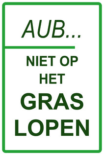 Sticker "AUB...Niet op het gras lopen" 10-60 cm van PVC-kunststof, EW-KEEPOFFGRASS-V-10600-54