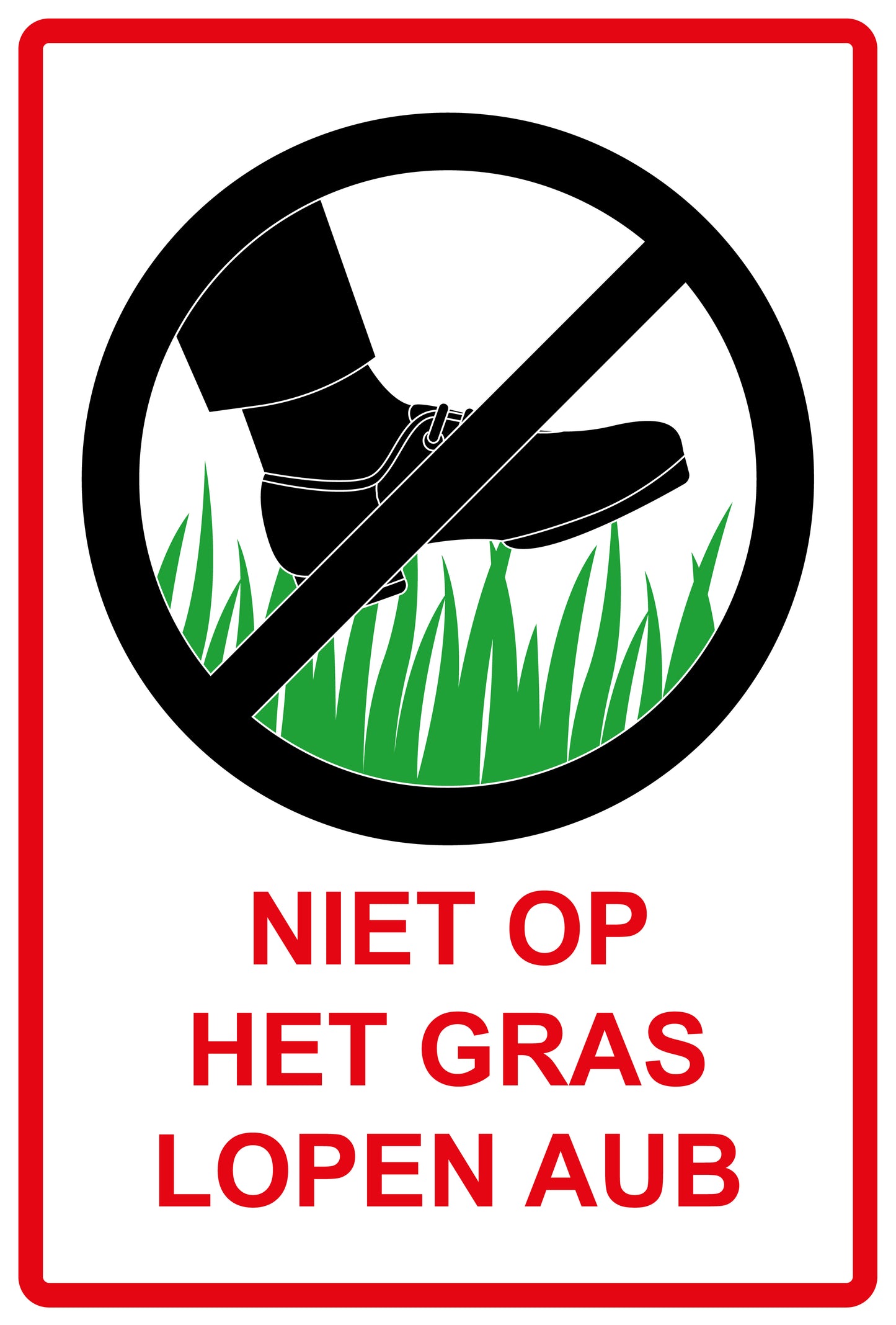 Sticker "Niet op het gras lopen AUB" 10-60 cm van PVC-kunststof, EW-KEEPOFFGRASS-V-10800-14