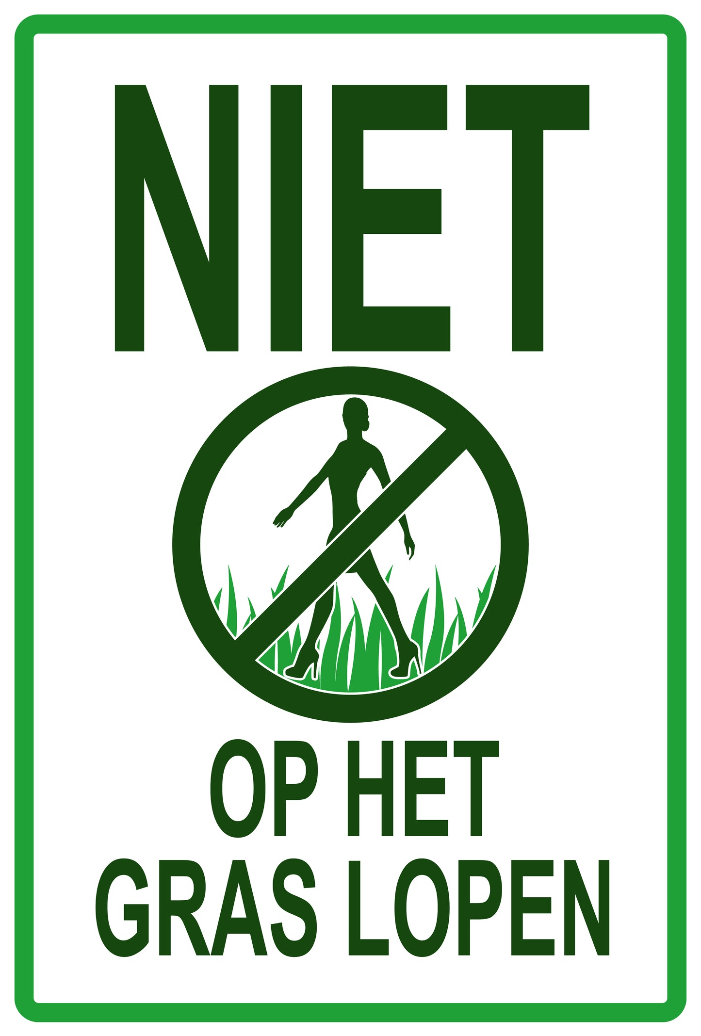 Sticker "Niet op het gras lopen" 10-60 cm van PVC-kunststof, EW-KEEPOFFGRASS-V-10900-54