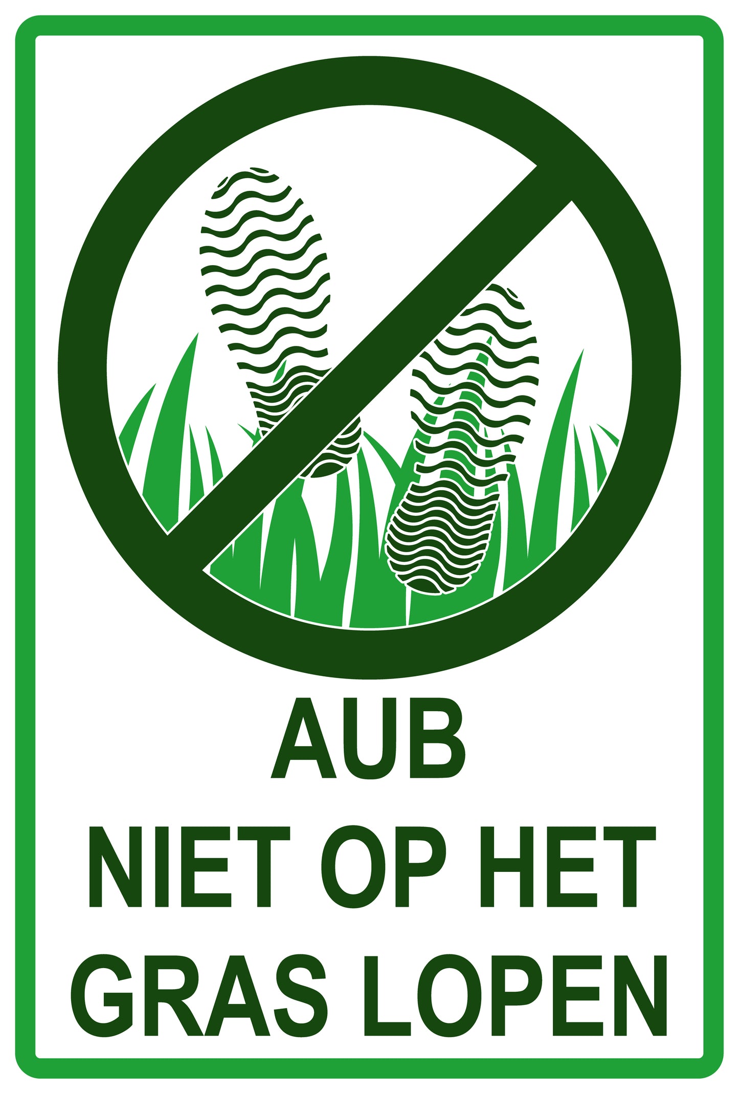 Sticker "AUB Niet op het gras lopen" 10-60 cm van PVC-kunststof, EW-KEEPOFFGRASS-V-11000-54
