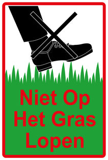 Sticker "Niet op het gras lopen" 10-60 cm van PVC-kunststof, EW-KEEPOFFGRASS-V-11100-14