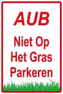 Sticker "AUB Niet op het gras parkeren" 10-60 cm van PVC-kunststof, EW-KEEPOFFGRASS-V-11400-14
