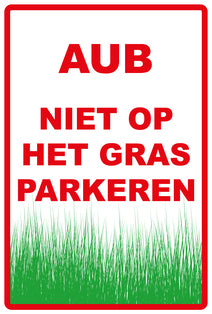 Sticker "AUB Niet op het gras parkeren" 10-60 cm van PVC-kunststof, EW-KEEPOFFGRASS-V-11500-14