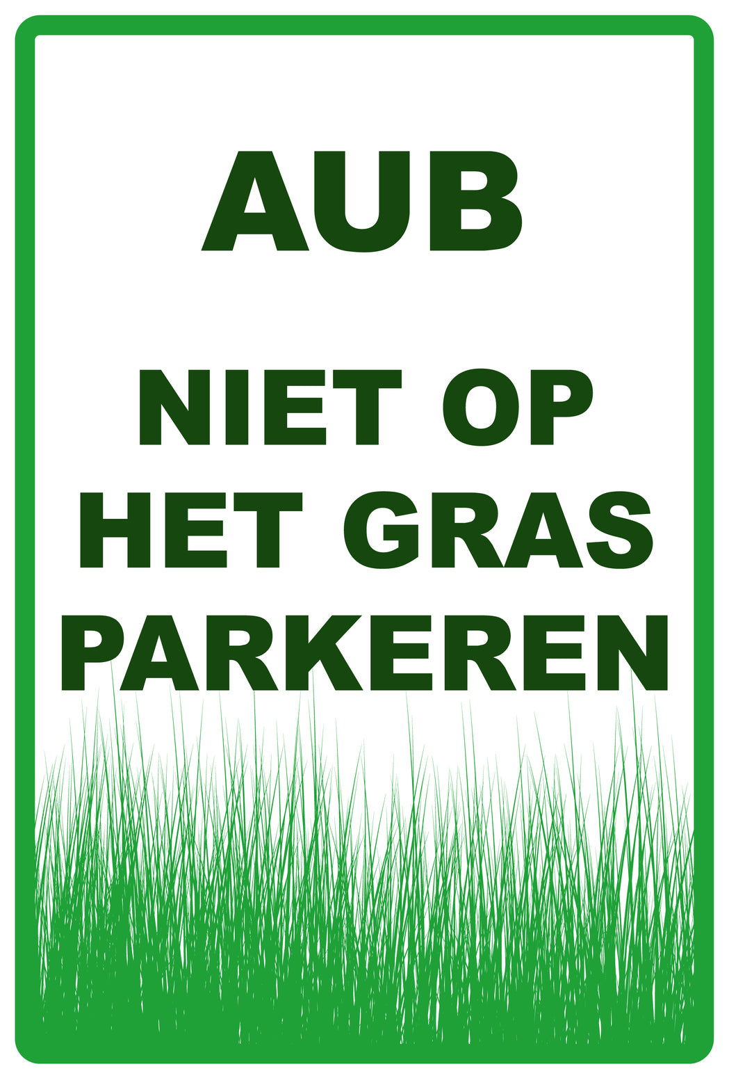 Sticker "AUB Niet op het gras parkeren" 10-60 cm van PVC-kunststof, EW-KEEPOFFGRASS-V-11500-54