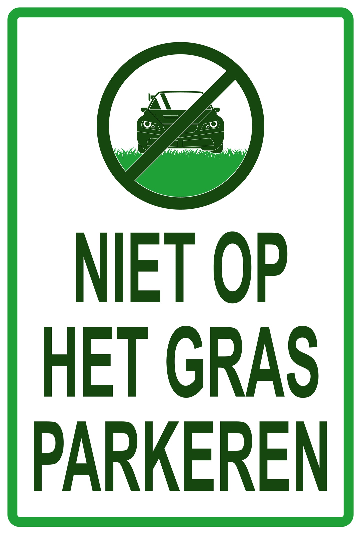 Sticker "Niet op het gras parkeren" 10-60 cm van PVC-kunststof, EW-KEEPOFFGRASS-V-11600-54