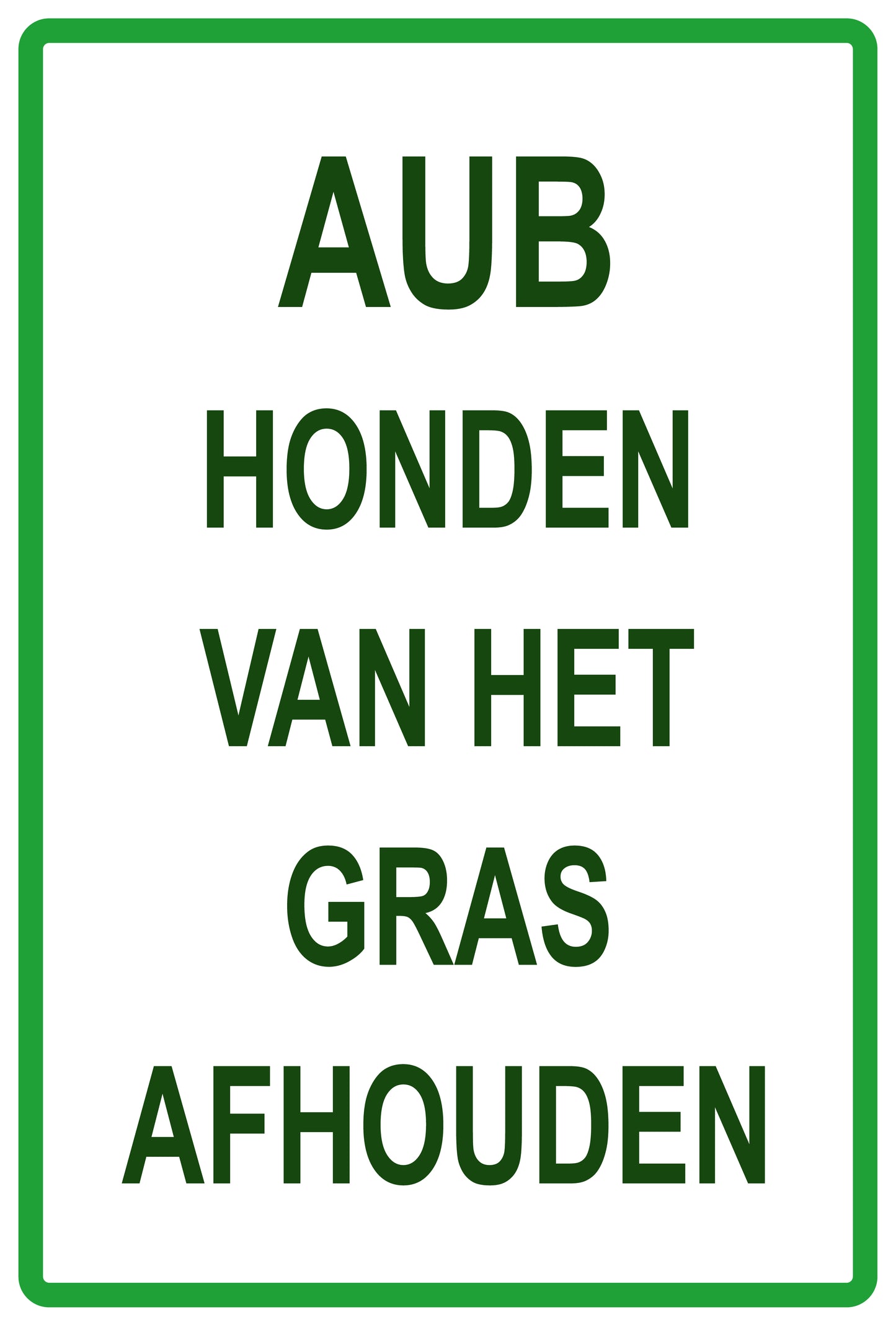 Sticker "AUB Honden van het gras afhouden" 10-60 cm van PVC-kunststof, EW-KEEPOFFGRASS-V-11700-54
