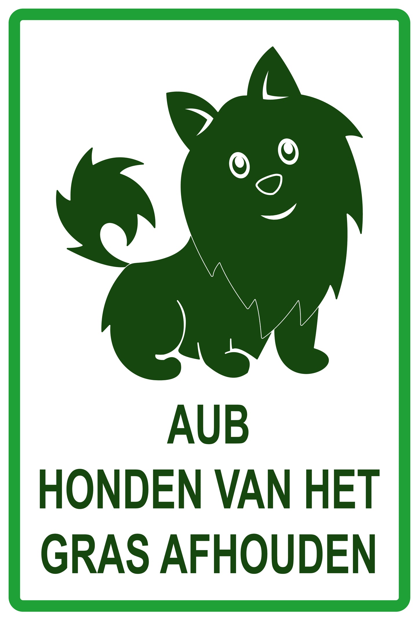 Sticker "AUB Honden van het gras afhouden" 10-60 cm van PVC-kunststof, EW-KEEPOFFGRASS-V-11800-54