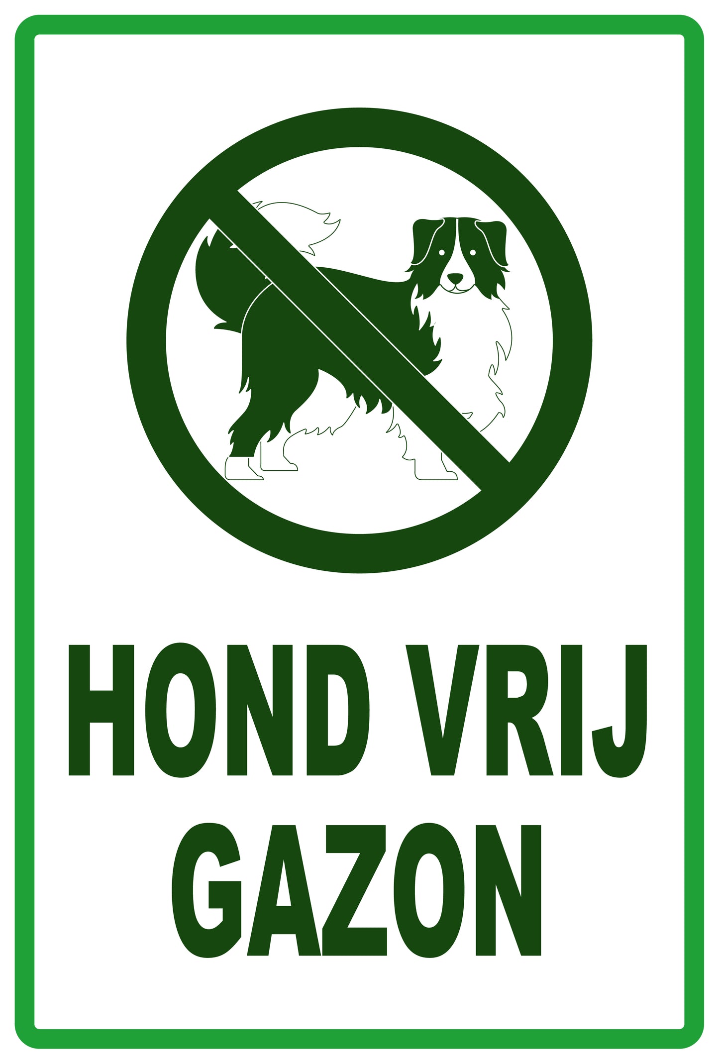 Sticker "Hond Vrij Gazon" 10-60 cm van PVC-kunststof, EW-KEEPOFFGRASS-V-12000-54
