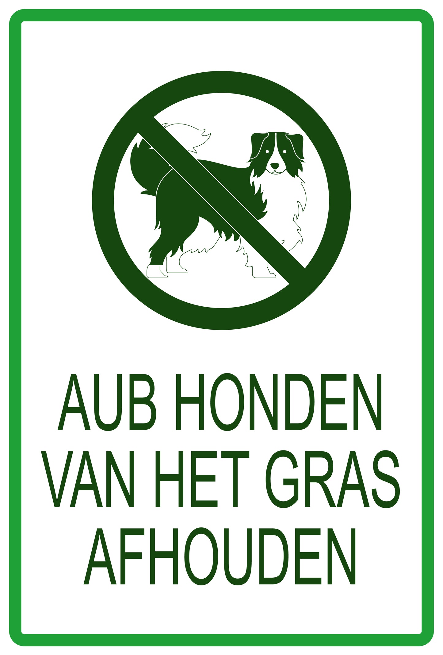 Sticker "AUB Honden van het gras afhouden" 10-60 cm van PVC-kunststof, EW-KEEPOFFGRASS-V-12100-54