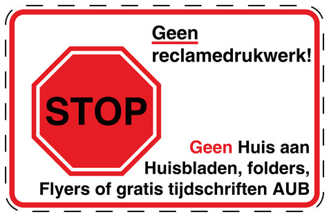 1x Geen reclamesticker weerbestendig EW-KWE-10200-0