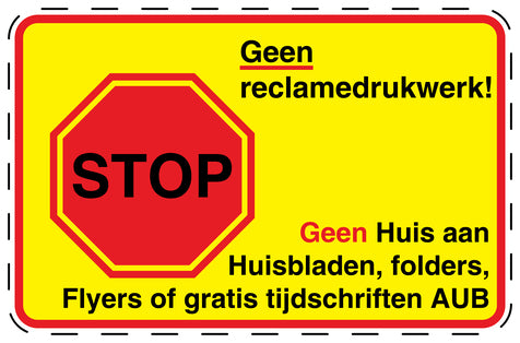 1x Geen reclamesticker weerbestendig EW-KWE-10200-3