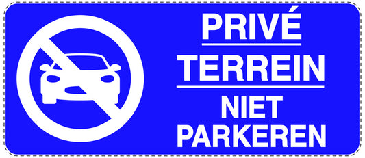 Niet parkeren Sticker "Privé terrein niet parkeren" EW-NPRK-1070-44