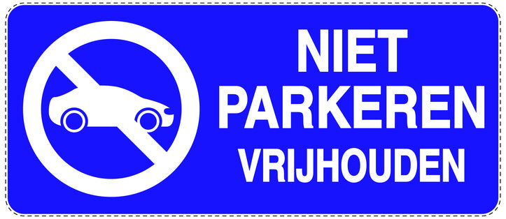 Niet parkeren Sticker "Niet parkeren vrijhouden" EW-NPRK-1200-44