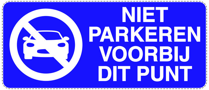 Niet parkeren Sticker "Niet parkeren voorbij dit punt" EW-NPRK-1210-44