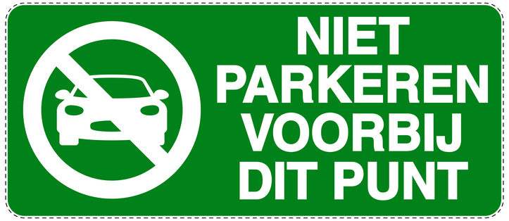 Niet parkeren Sticker "Niet parkeren voorbij dit punt" EW-NPRK-1210-54
