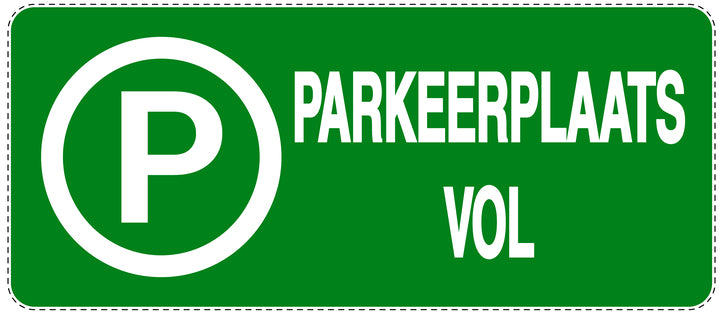 Niet parkeren Sticker "Parkeerplaats vol" EW-NPRK-1280-54